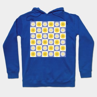 Magnolia Yellow Mod Flower Checkers Hoodie